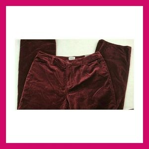 CHICOS RED VELVET JEANS SOFT VELOUR PANTS EUC